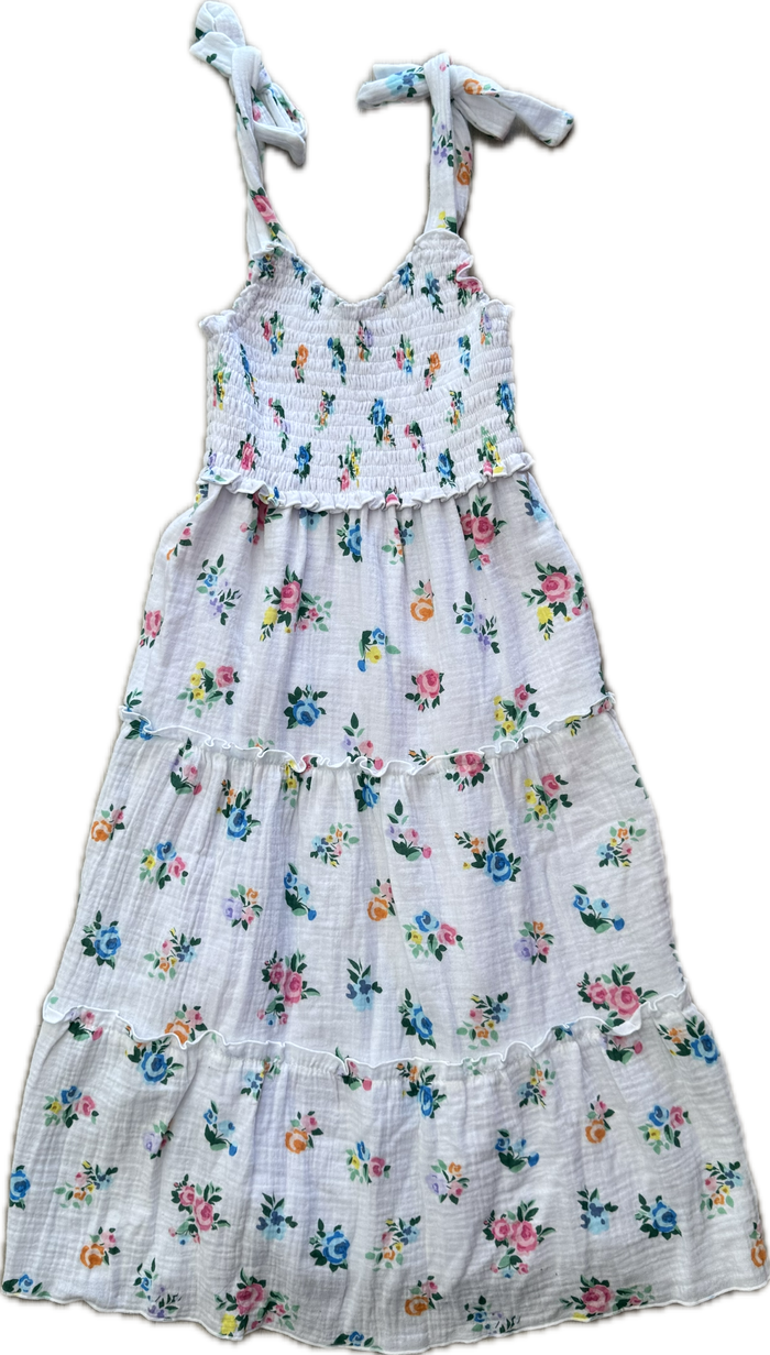 Flowers By Zoe- Multy Color Liberty Dress White