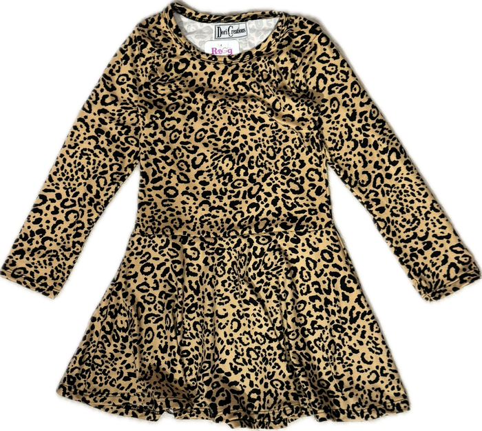 Dori Creations- Long Sleeve Dress (leopard)