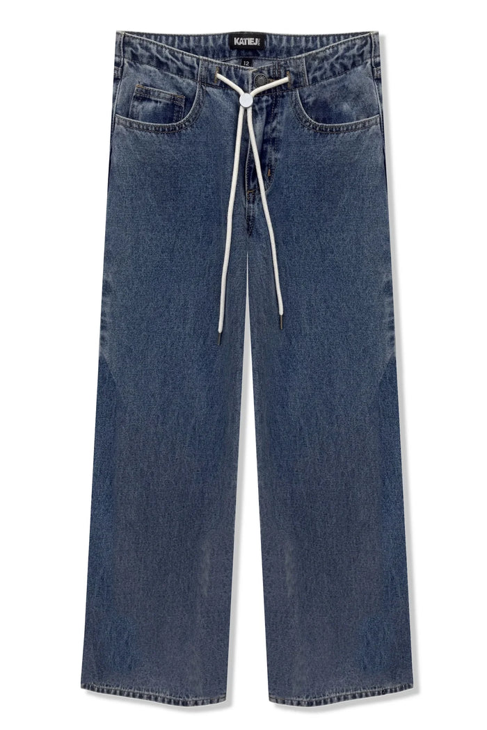 KATIEJ NYC- TWEEN TRIBECA WIDELEG DRAWSTRING JEANS