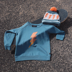 TINY WHALES- RAD POWERS SWEATER (lake)