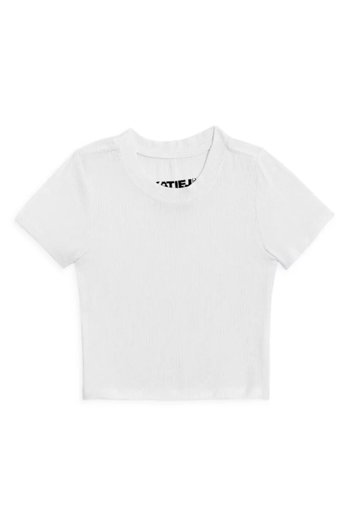 KATIEJ NYC- TWEEN LIVI RIBBED TEE WHITE