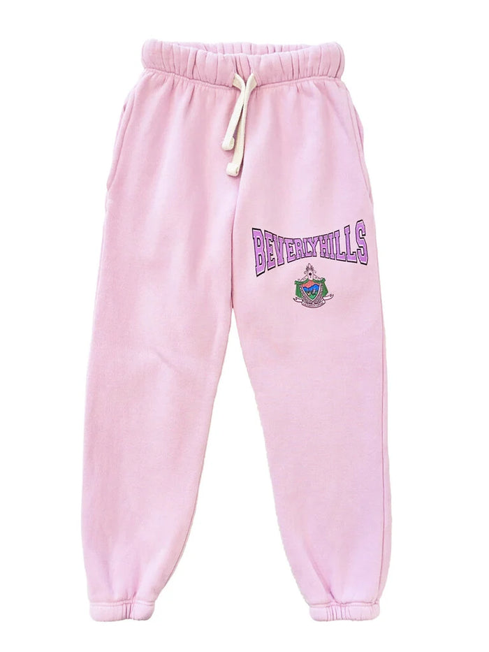 Californian Vintage- 90210 Beverly Hills Sweat Pants (Pink)