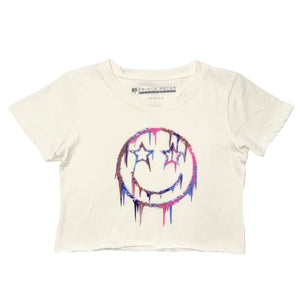 Prince Peter- Dripy Happy Face Crop (White)