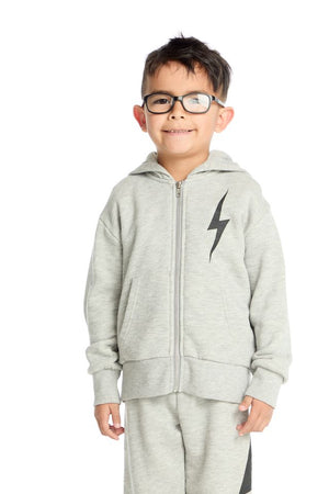 CHASER- Black Bolt Zip Up Hoodie