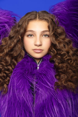 Mia New York- Feather Fur Jacket Purple