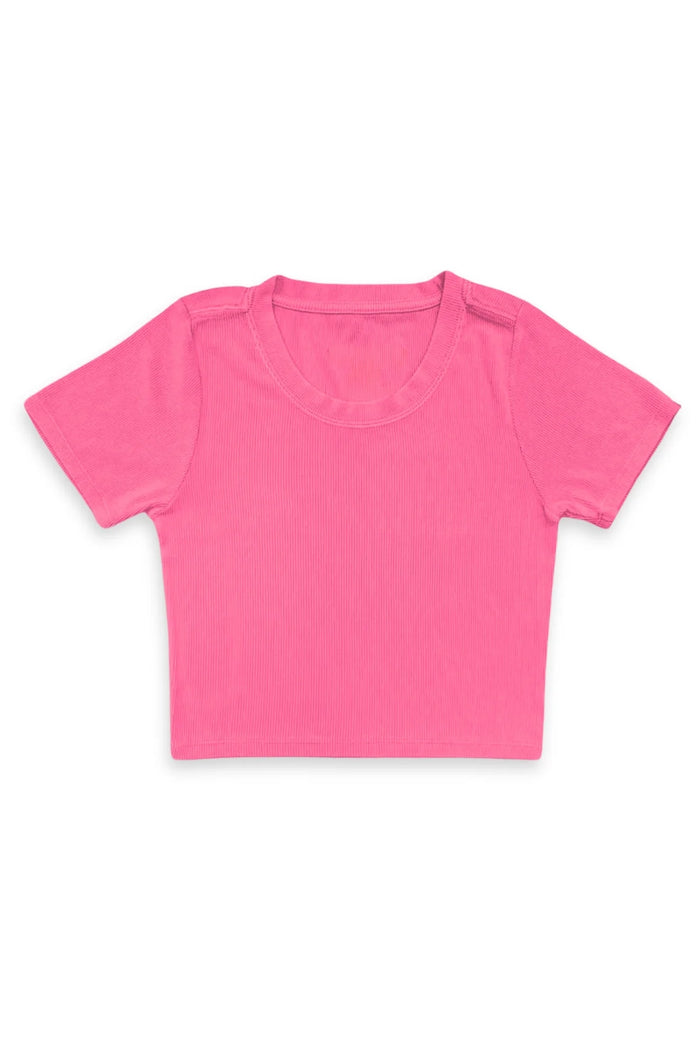 KatieJ NYC- TWEEN LIVI RIBBED TEE (vintage rose)