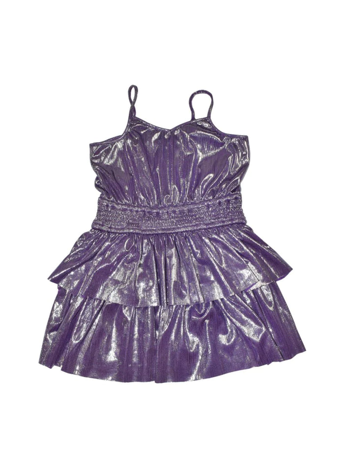 Flowers By Zoe- Purple Lime Ruffle Dress