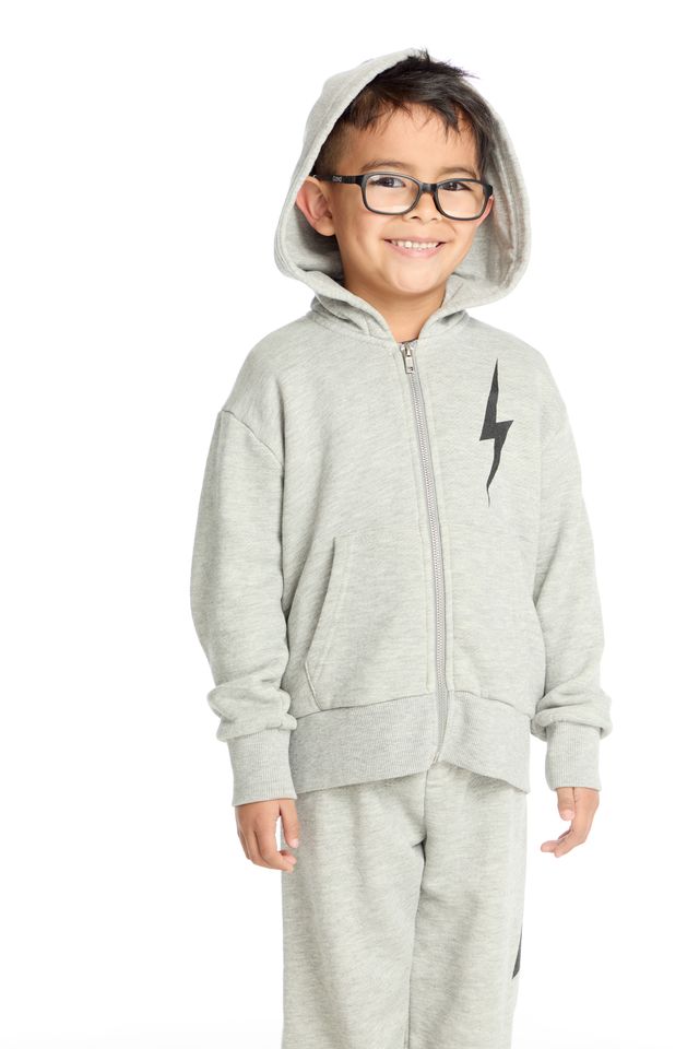 CHASER- Black Bolt Zip Up Hoodie