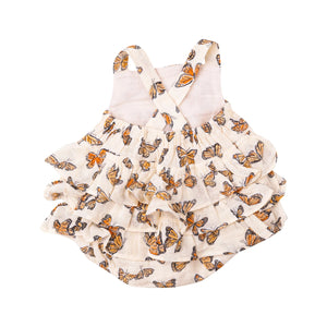 ANGEL DEAR- RUFFLE SUNSUIT - PAINTED MONARCH BUTTERFLIES