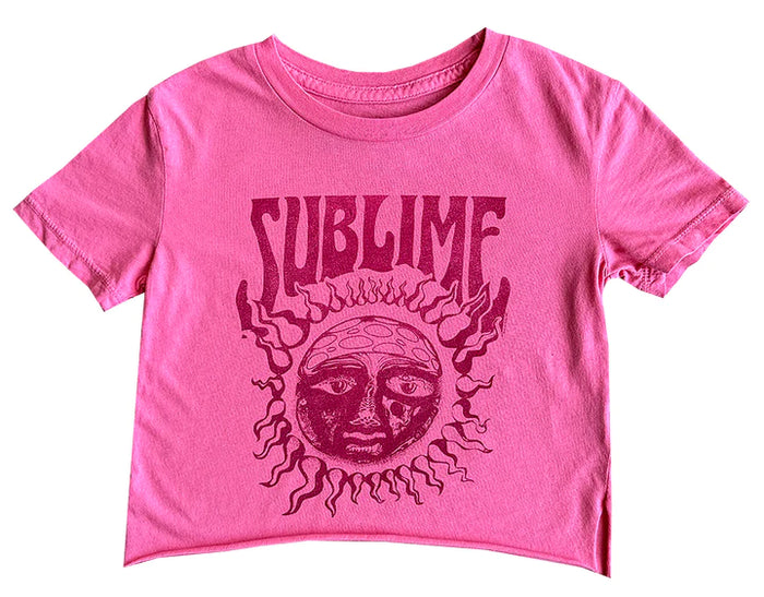 rowdy sprout- Sublime Not Quite Crop Tee (Electric Pink)