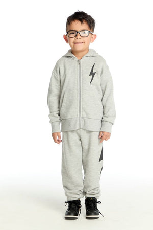 CHASER- Black Bolt Zip Up Hoodie
