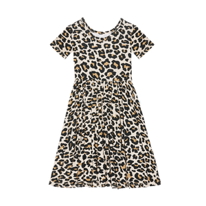Posh Peanut- Lana Leopard Short Sleeve Twirl Dress