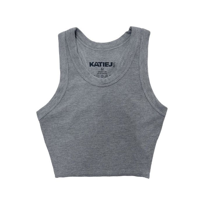 KATIE J NYC - LIVI RIBBED TANK SOLIDS (Heather Grey)