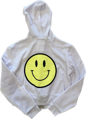 Firehouse- White Smiley Zip Up Hoodie