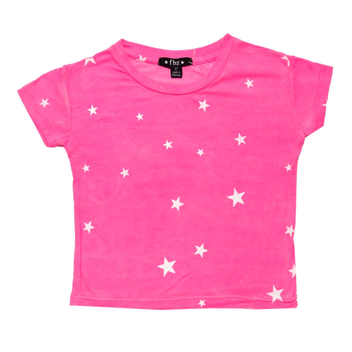 Flowers By- Zoe Neon Pink Star T-shirt