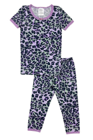 Esme- Purple Cheetah Short Sleeve Pajamas