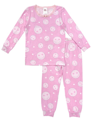 Esme- Pink Smiley Long Sleeve Pajamas