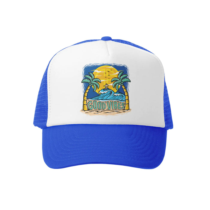 Grom Squad - Good Vibes Royal Blue/ White Trucker Hat