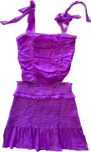 Flowers By Zoe- Purple Layered Skirt