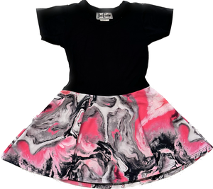 DORI CREATIONS - Black/Pink Marble dress