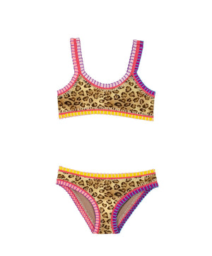 Platinum Swimwear- Leopard Rainbow Embroidered Bikini