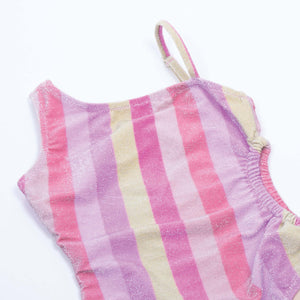 Shade Critters - Shimmer Fabric Rainbow Girls One Piece w/cutout Swimsuit