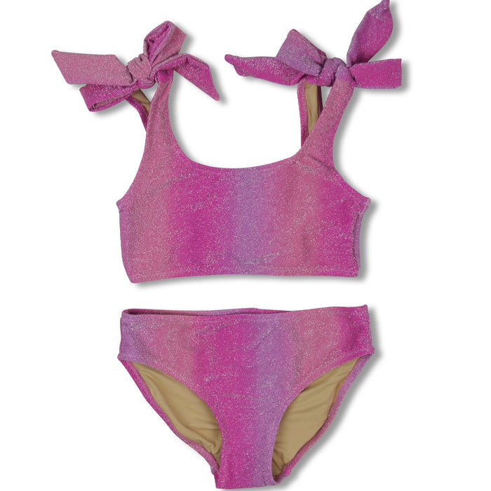 Shade Citters - Pink Ombre Shimmer Bunny Tie Girls Bikini