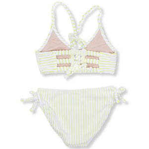 Shade Critters - Lemon Stripe Terry Girls Tie Back Bikini